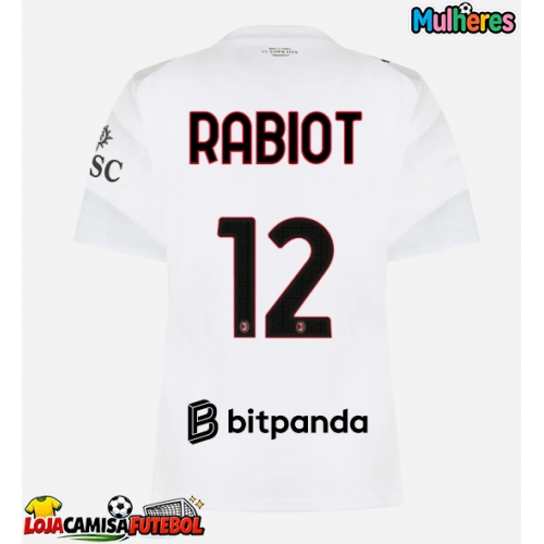 Camisa de Futebol AC Milan Adrien Rabiot #12 Equipamento Secundário Mulheres 2026-27 Manga Curta